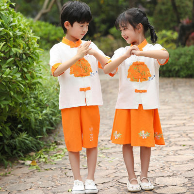 儿童六一古装汉服班服中国唐装男女童合唱服装表演出服幼儿园国学