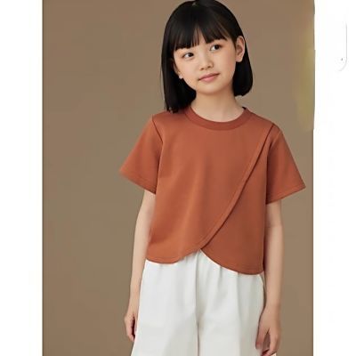 女童T恤夏季短袖时尚新款新中式亲子装纯棉中大童装学生外穿显瘦