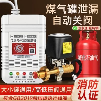 (大促销)燃气报警器预防泄露自动断气探测家用厨房天然气液化煤