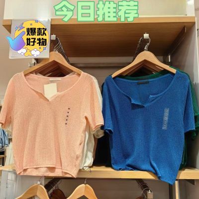新中式U家新款辣妹短款夏季打底上衣短袖显瘦T恤修身针织衫46