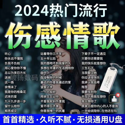 车载U盘2024抖音流行dj经典网络伤感情歌mp3高品质音乐mp4视频