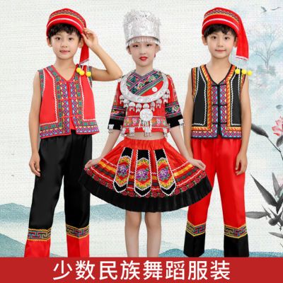 儿童三月三56少数民族服装彝族服饰表演女童土家族舞蹈苗族演出服