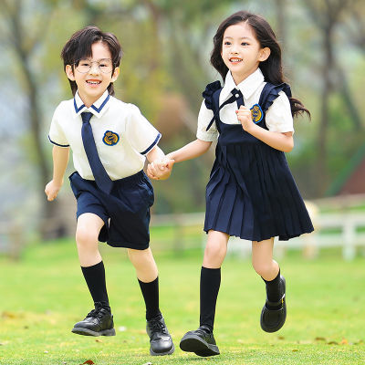 幼儿园园服夏季英伦学院小学生校服儿童夏款班服毕业照短袖套装潮