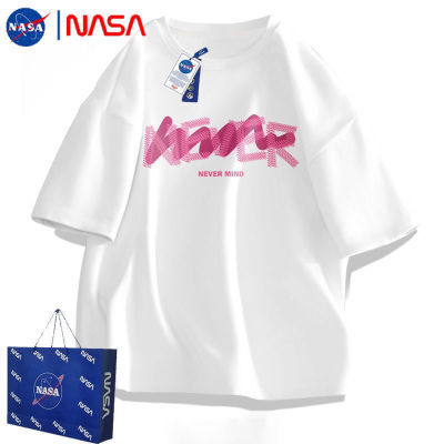NASA重磅纯棉短袖t恤男2024新款国潮复古小众ins夏季