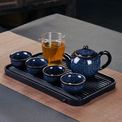陶瓷茶具套装一壶四杯功夫茶具整套茶壶茶杯带茶盘家用客厅中式