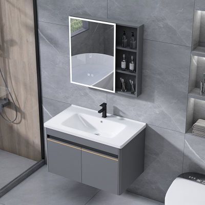 太空铝浴室柜组合现代简约陶瓷一体洗漱台轻奢入墙式洗脸盆柜组合