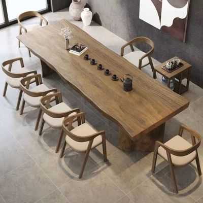 实木茶桌椅组合大板整板原木厚板办公室家用客厅泡茶台现代喝茶桌