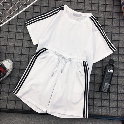 买一送一学生田径运动员体育运动服套装夏季短袖情侣休闲班服男女
