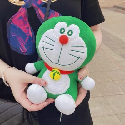 【爆款】正版哆啦a梦玩偶网红毛绒玩具机器猫绿色公仔送女生玩偶