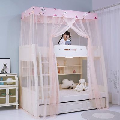 子母床蚊帐一体式上下铺专用梯形家用儿童上下床双层高低床加厚