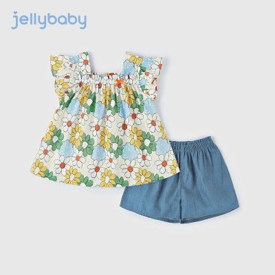 杰里贝比儿童套装夏季小女孩衣服宝宝纯棉童装夏款女童两件套夏装