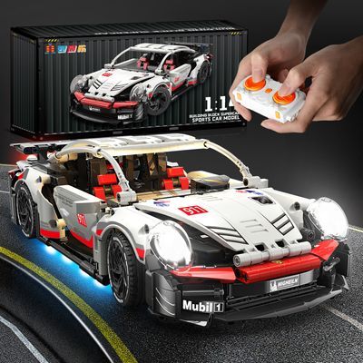 兼容乐高积木时捷911益智拼装积木遥控超跑汽车帅气科技感玩具
