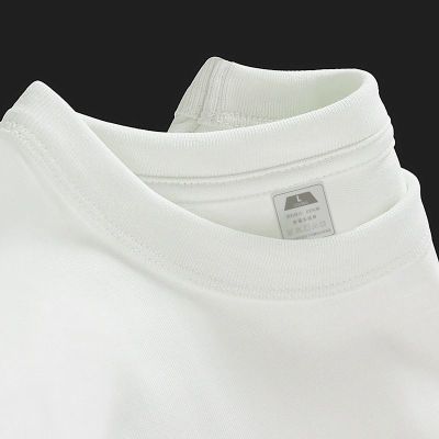 320g重磅纯棉白色短袖t恤纯色潮牌圆领美式vintage阿美咔叽男女款