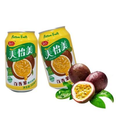 美怡美百香果原汁原味饮料310ml*6罐 多口味浓郁果味饮品包邮