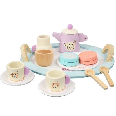 木制过家家玩具仿真儿童下午茶蛋糕食物网红diy餐具茶壶厨房玩