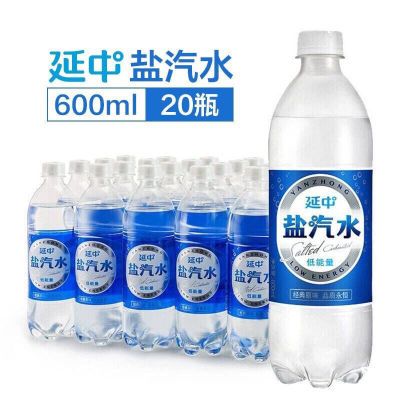 特价延中盐汽水600ml20碳酸正宗饮料夏季咸味整箱无糖汽水