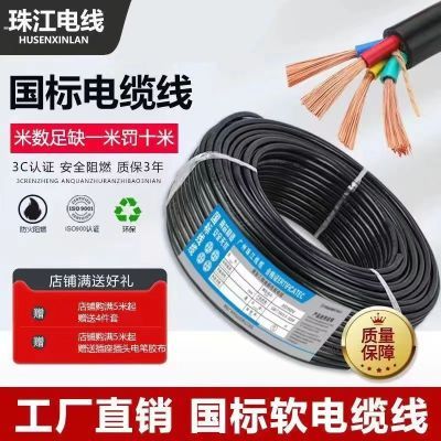 国标珠江电线RVV电缆线阻燃防冻23芯护套线2.5/4/6/10平方电源线