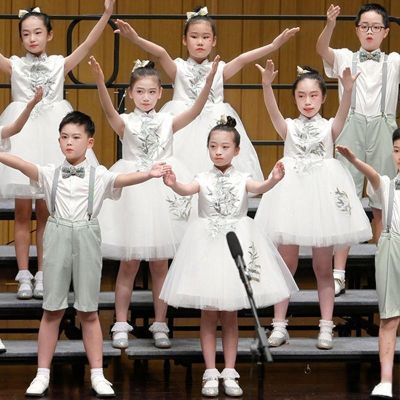 六一儿童表演合唱服男女童礼服演出服中小学生纱裙合唱团诗歌朗诵