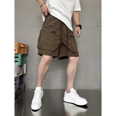 美式复古工装短裤男士夏季宽松大码机能卡扣腰带多口袋休闲五分裤