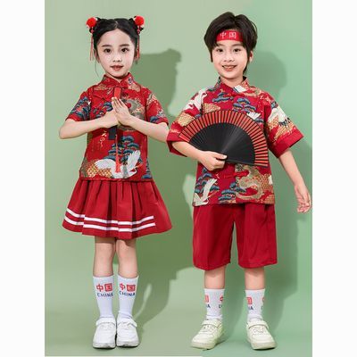 六一儿童演出服幼儿园中国风古装女童旗袍小学生啦啦队表演服装