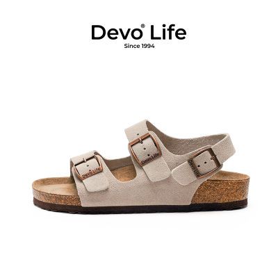 Devo一字带拖鞋凉鞋女夏季露趾沙滩外穿时尚百搭软底透气薄荷