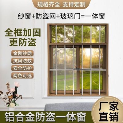 可定制易安装铝合金窗农村自建房一体防盗窗活动板房推拉窗一体窗