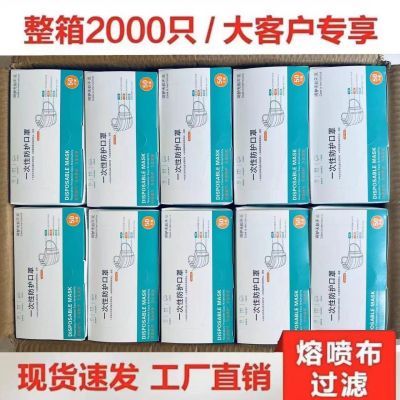 盒装口罩一次性口罩三层防护防雾霾防飞沫防尘透气口罩整箱批发优惠商品图片