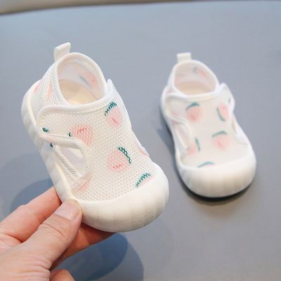 小溜宝夏季宝宝学步鞋婴幼儿防滑软底子单鞋网鞋0-3岁2男透气凉鞋