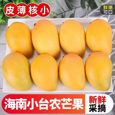 海南小台农芒果5斤新鲜现摘芒应当季热带水果特产鸡蛋芒果包邮3