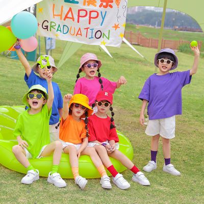 新款六一糖果色儿童演出服幼儿园中小学生毕业照舞蹈服啦啦队套装