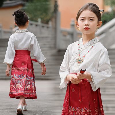 儿童马面女童中国2024薄款新款古风春夏古装套装汉服明制唐装