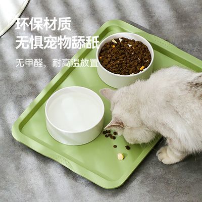 宠物餐垫防水防滑硅胶大号长方形餐盘不易打翻餐盘狗狗吃饭餐垫子