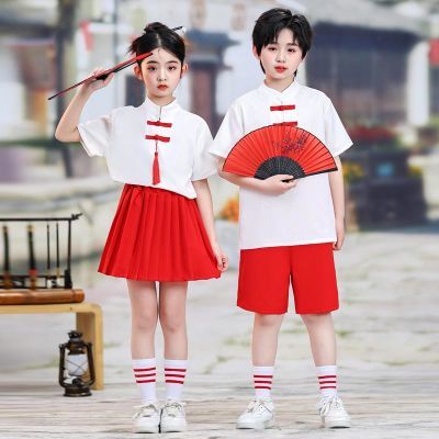 中国儿童幼儿园服装小学生套装班服表演六一合唱演出服运动会朗诵