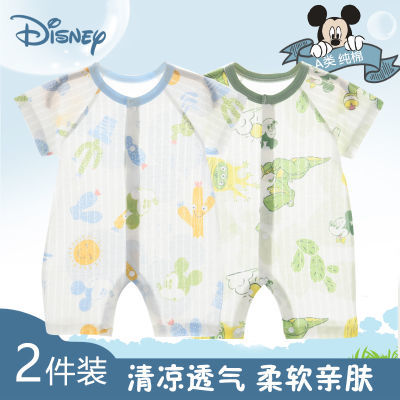 迪士尼Disney婴儿短袖连体衣婴幼儿衣服宝宝夏装0-6-1