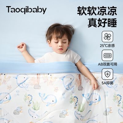 Taoqibaby儿童夏凉被婴儿蚕丝被子婴儿盖被幼儿园专用宝宝空调被