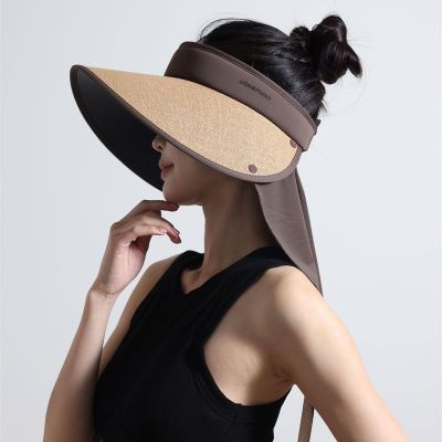 【5.0升级加大帽檐带护颈设计】可折叠防晒空顶帽女夏遮脸遮阳帽