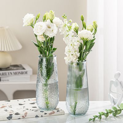 加厚客厅摆件桌摆鲜花干花水培插花装饰简约高颜值透明玻璃花瓶
