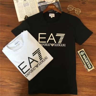 2024春夏新款EA7圆领短袖t恤男时尚潮流印花字母帅气T恤