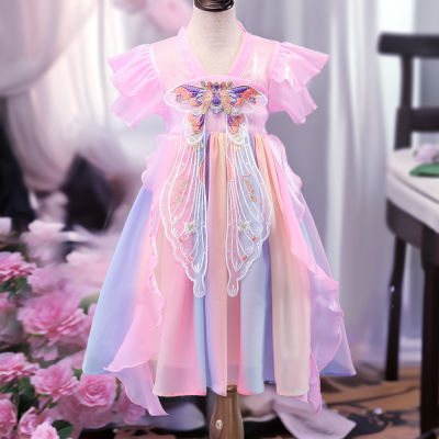 女童新款2024连衣裙中国儿童超仙古风公主古装汉服夏季
