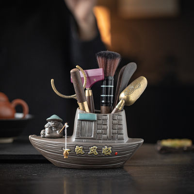 创意一帆风顺茶道六君子套装功夫茶具配件茶筒茶夹针茶勺泡茶工具