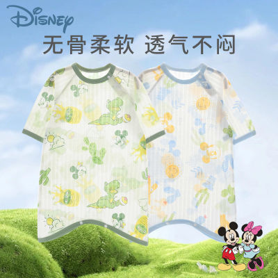 迪士尼Disney婴儿睡袍儿童睡裙夏季薄款纯棉宝宝睡衣连体衣