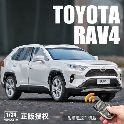 大号遥控音效丰田RAV4合金儿童玩具车模型越野车吉普车收藏摆件3-