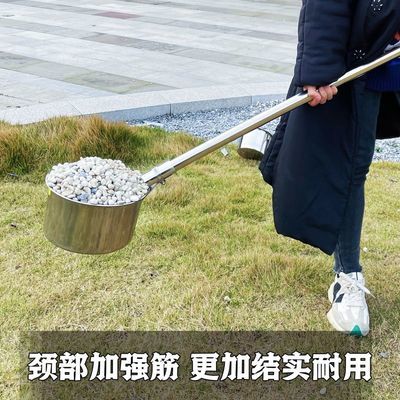 长柄粪瓢加长304不锈钢农用化粪池浇水水瓢家用老款加厚灌溉施