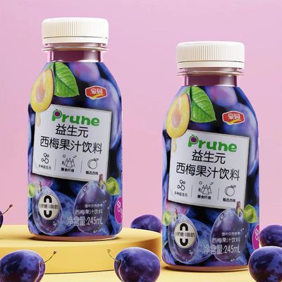 豪园 解腻益生元西梅汁饮料0蔗糖纤维即饮245ml*10瓶网红果汁