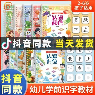 斗半匠宝宝识字启蒙书早教魔术贴幼儿识字手撕拉粘贴书益智安静书