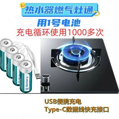 1号USB可充D型锂电池1.5v燃气灶热水器通用超大容量原装正品电池