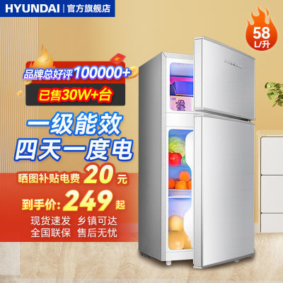 【一级节能】现代小冰箱家用小型双开门租房宿舍单人节能省电冰箱