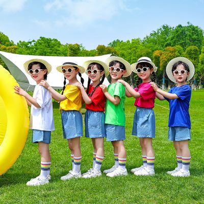 六一儿童节表演服装糖果色表演服装幼儿园小学生毕业啦啦队演出服