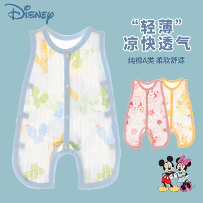 迪士尼Disney欧琵琶包屁衣夏装无袖背心哈衣薄款连体衣婴儿