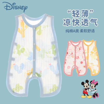 迪士尼Disney欧琵琶包屁衣夏装无袖背心哈衣薄款连体衣婴儿衣服